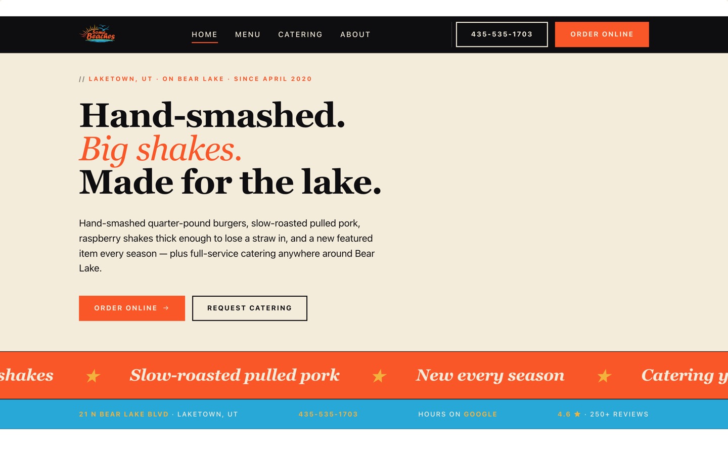 Some Beaches website, built by Tearaway Marketing